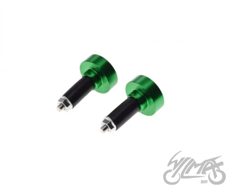 Końcówki kierownicy zielone — mocowanie 13 mm, komplet — ujęcie 2