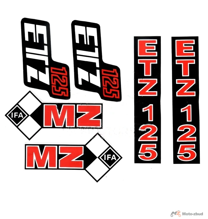 Naklejka MZ ETZ 125 czerwona kpl.