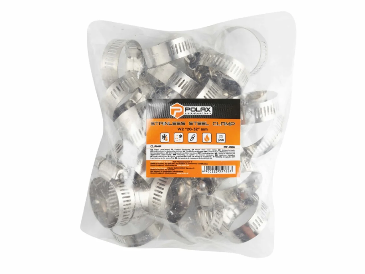 Opaska zaciskowa ślimakowa 20-32mm STAL NIERDZEWNA 25 szt. — ujęcie 2