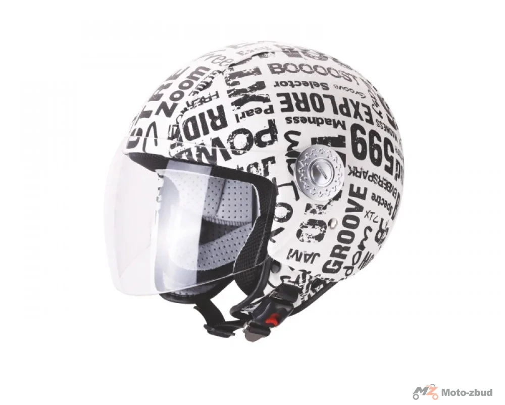 Kask VCAN model V522 graffiti bez szczęki biały XL — ujęcie 1