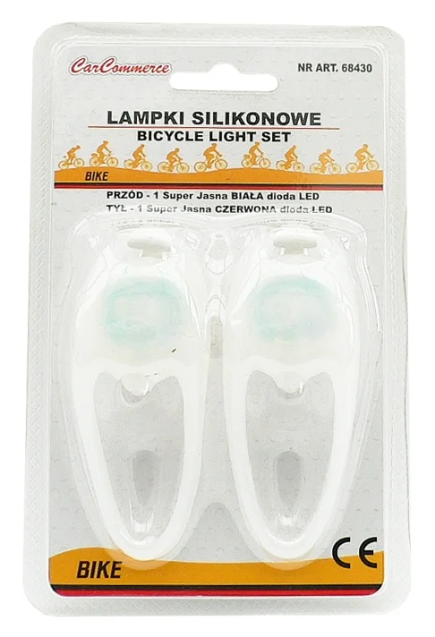 Lampki silikonowe przód + tył / białe — ujęcie 2