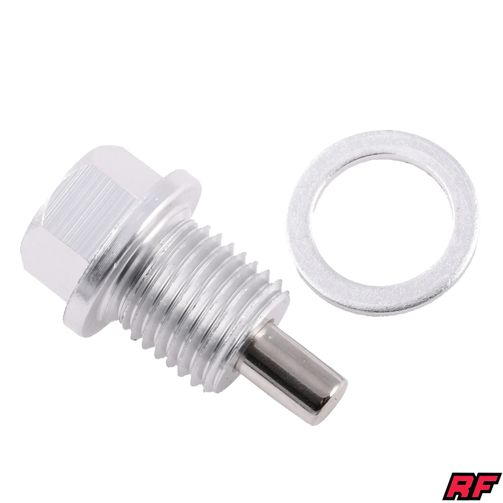 Śruba spustu oleju Simson Racing Force V2 CNC M14 × 1,5 mm z magnesem srebrna — ujęcie 1
