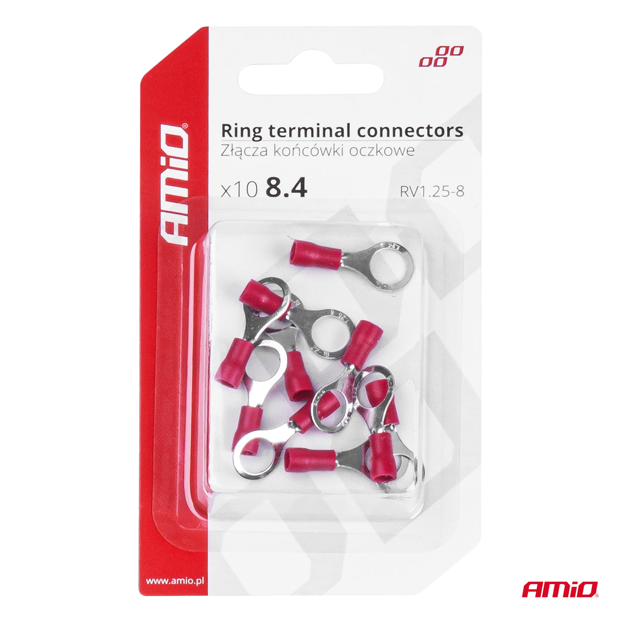Konektory końcówki złączki oczkowe 8.4 mm 10szt — ujęcie 4