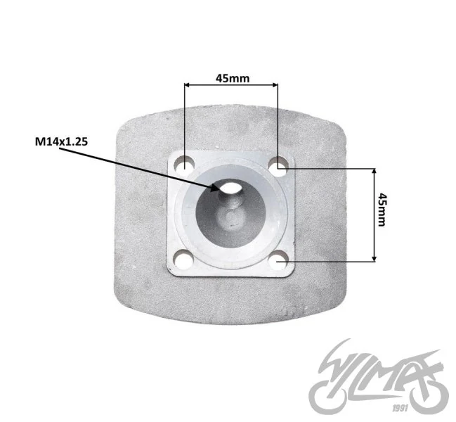 Głowica cylindra silnik rowerowy 80 cc 2T — ujęcie 2