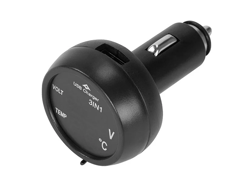 Ładowarka usb 2.1a 12/24v z woltomierzem i termometrem — ujęcie 6