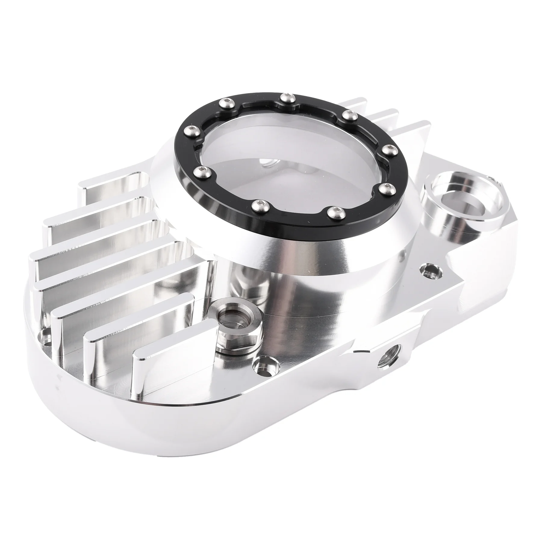Pokrywa silnika Simson S51 SR50 lewa aluminium CNC clear czarny + śruby DPR Performance — ujęcie 4