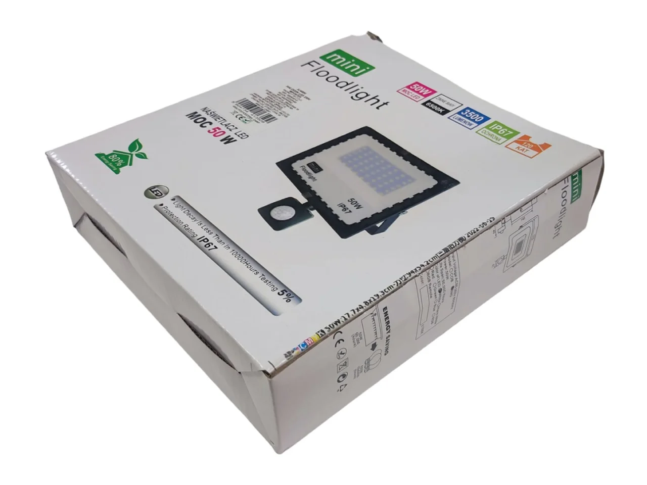 Naświetlacz LED 230V 50W biały 6500K z sensorem / fotokomórką / czujnikiem ruchu — ujęcie 2