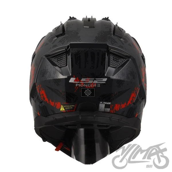 Kask adventure LS2 MX702 Pioneer II Crazy Black Red — M — ujęcie 2