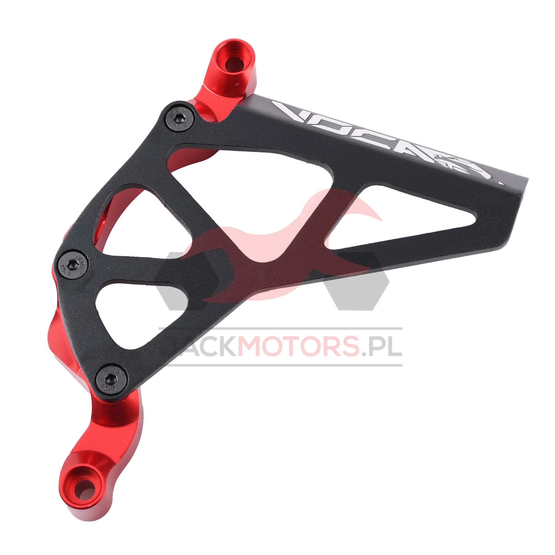 Pokrywa zębatki zdawczej VOCA racing czarno - czerwona aluminium CNC Minarelli AM6 — ujęcie 1