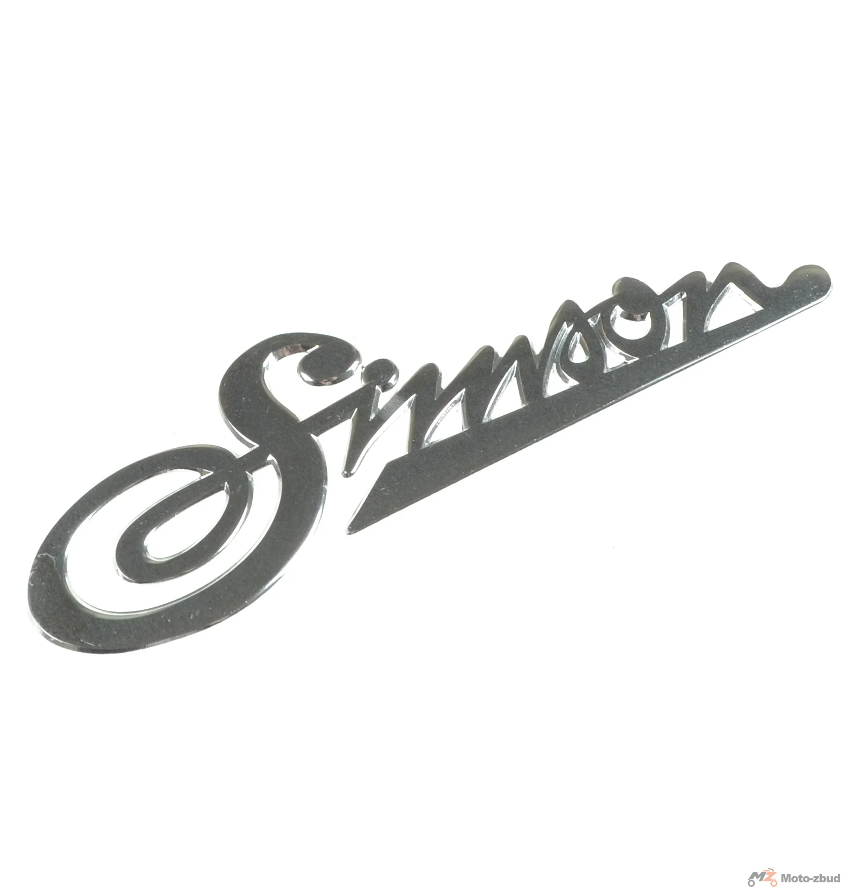Emblemat Simson KR50 aluminium srebrny MZA