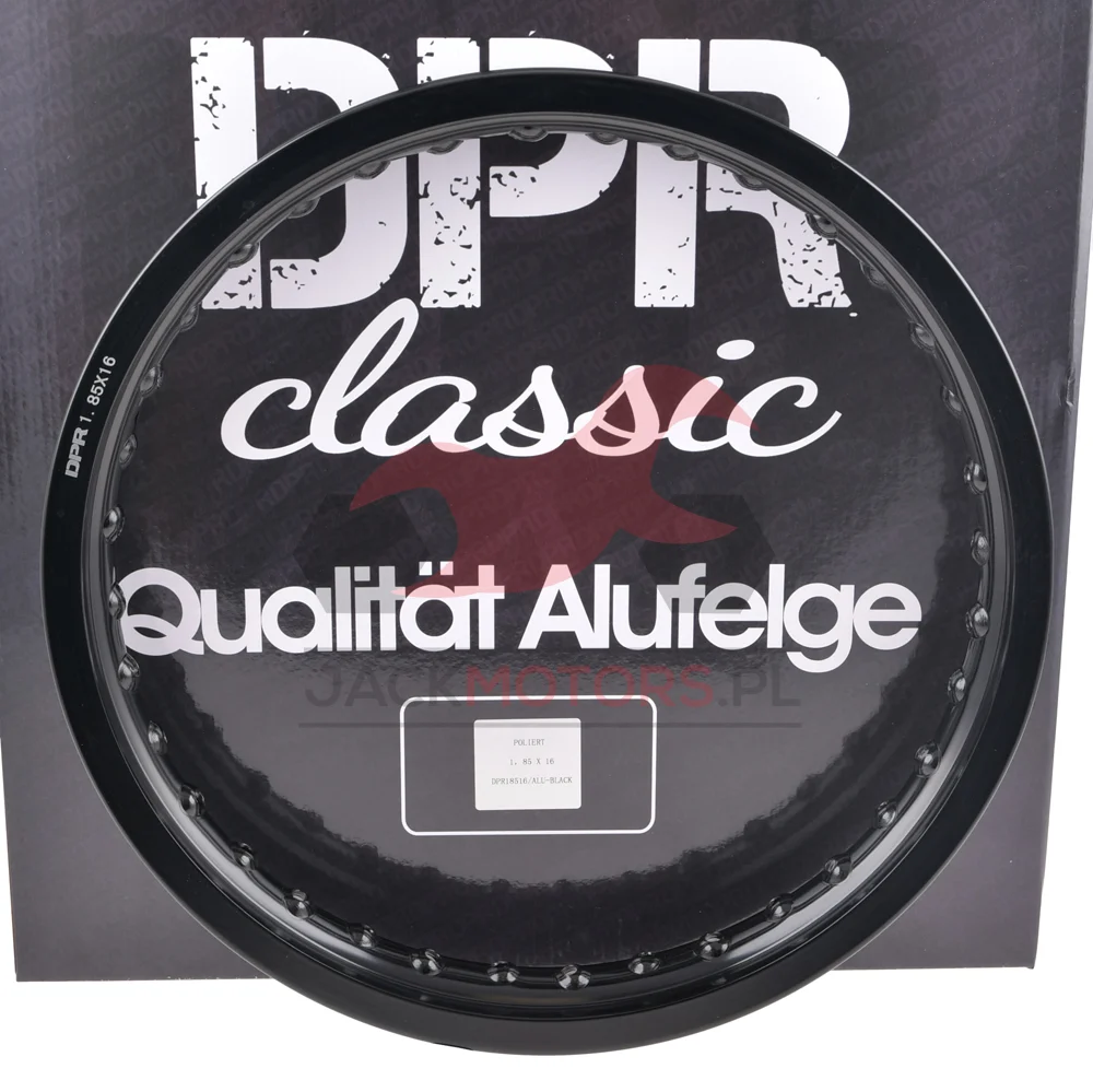 Obręcz koła Simson MZ ETZ 1,85 × 16 aluminiowa czarna DPR Classic — ujęcie 1