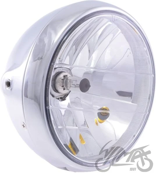 Chromowana lampa przednia H4 z bocznym mocowaniem — AW2438 — ujęcie 1