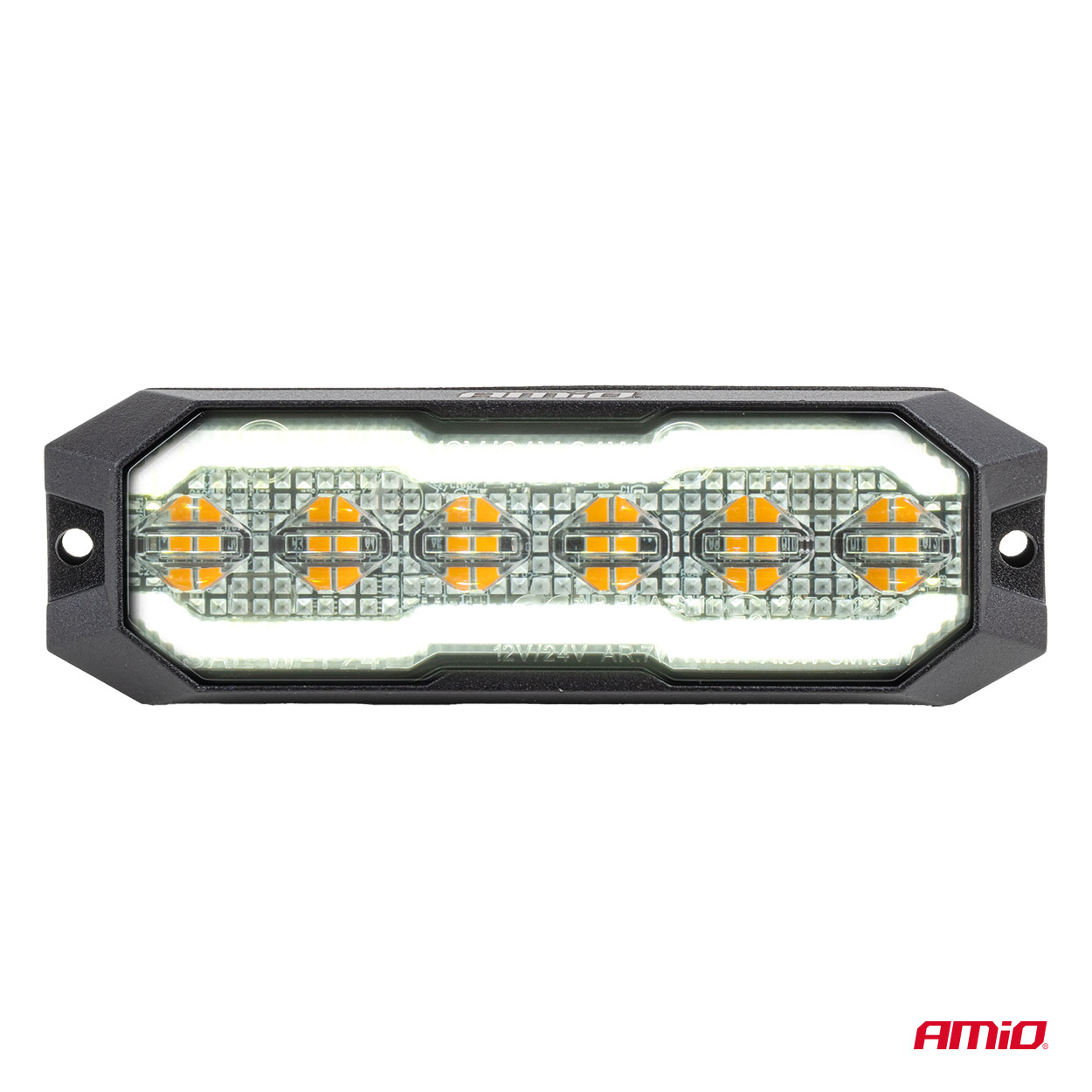 Lampa ostrzegawcza obrysowa pomarańczowa z funkcją świateł cofania LED R65 R148 12 V 24 V 24 W — ujęcie 3