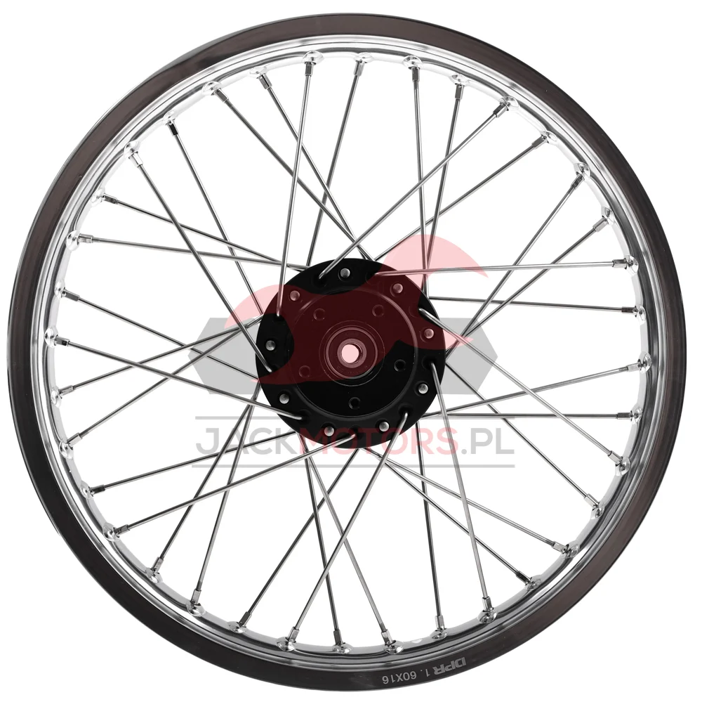 Koło jezdne Simson S51 1,6 × 16 aluminium DPR Classic czarna piasta + szprychy INOX — ujęcie 2