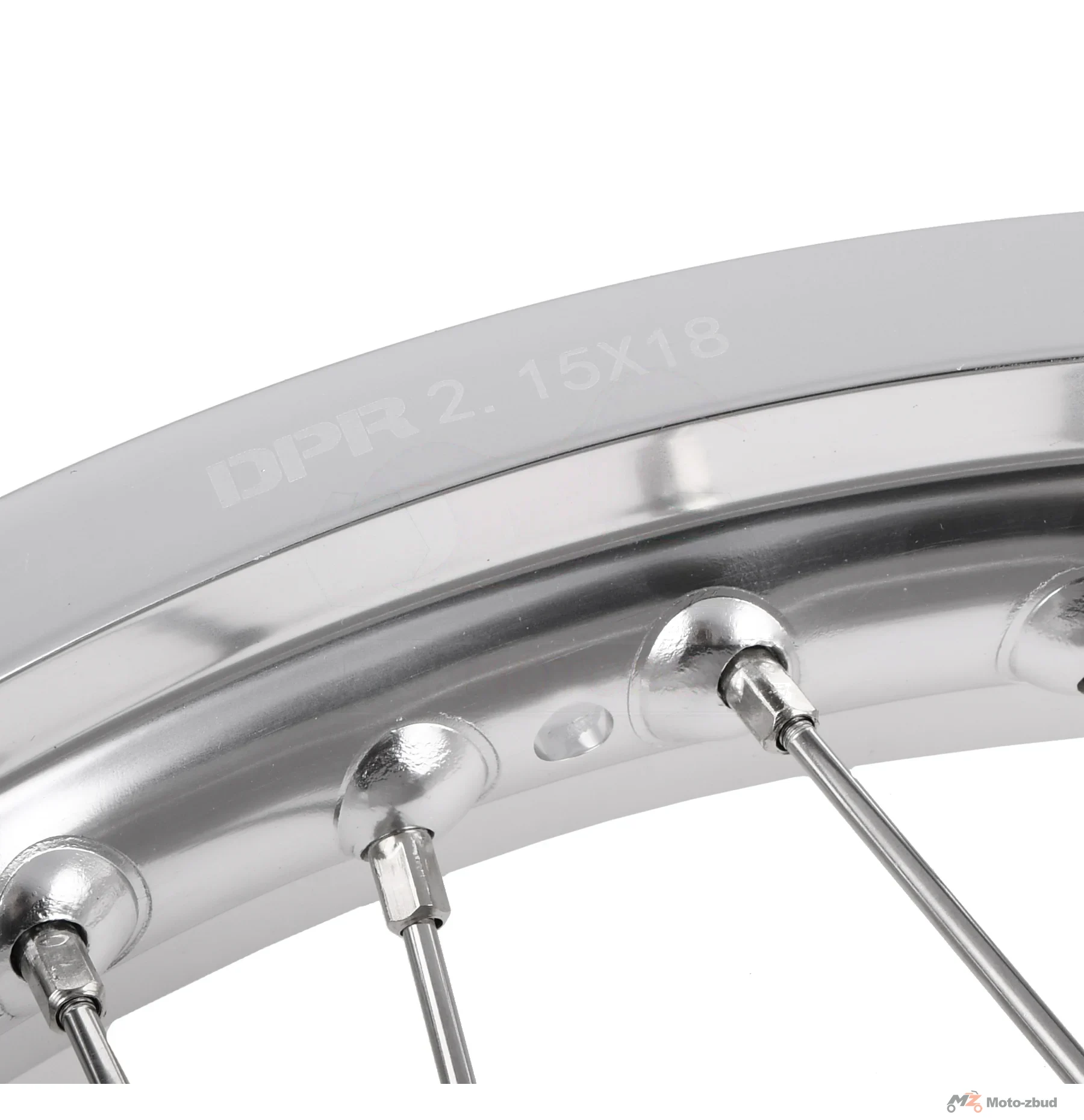 Koło jezdne tył MZ ETZ 250 2,15 × 18 aluminium DPR Classic srebrna piasta + szprychy INOX — ujęcie 3