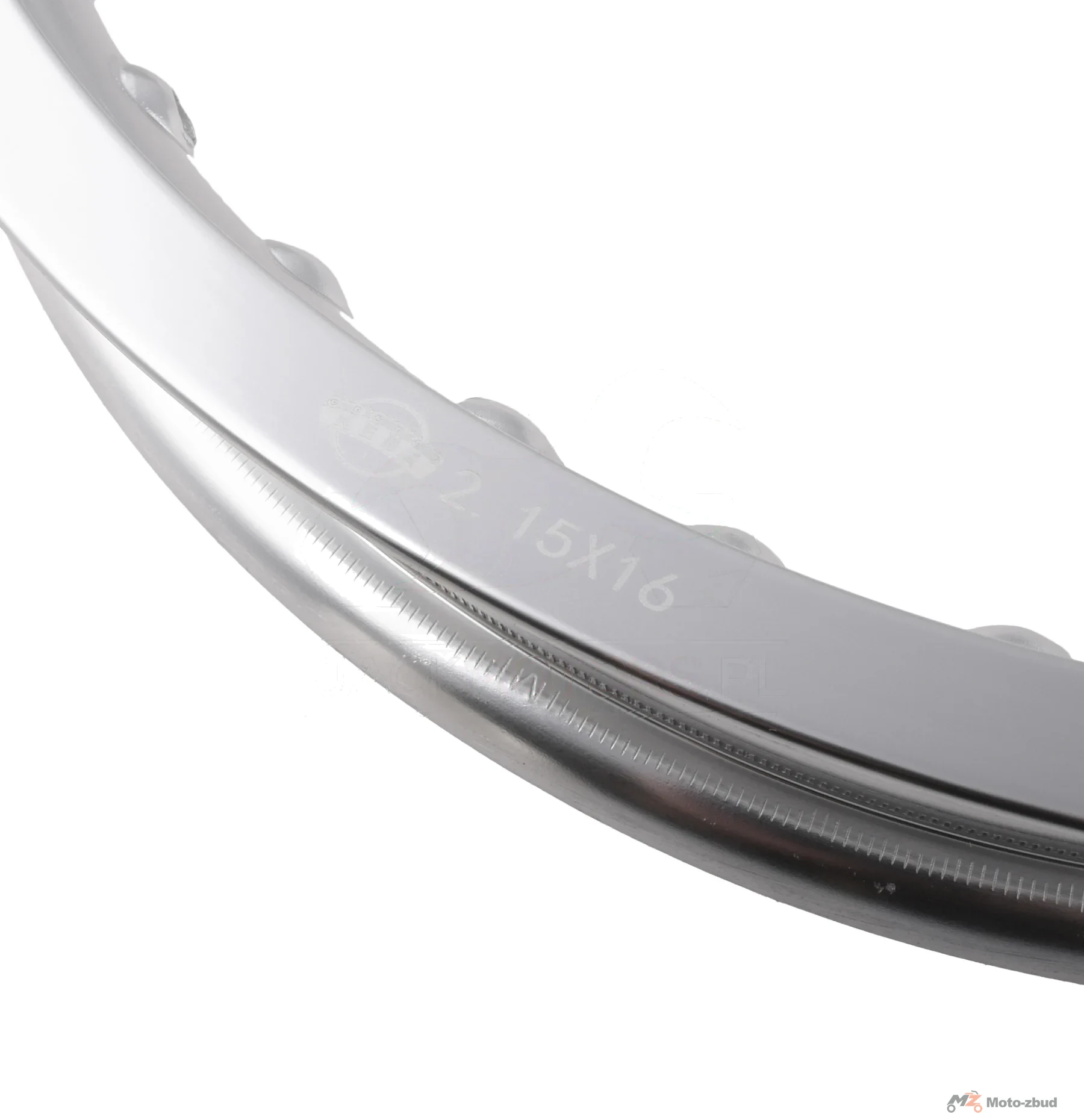 Obręcz koła Simson MZ ETZ 2,15 × 16 aluminiowa srebrna polerowana MZA — ujęcie 2