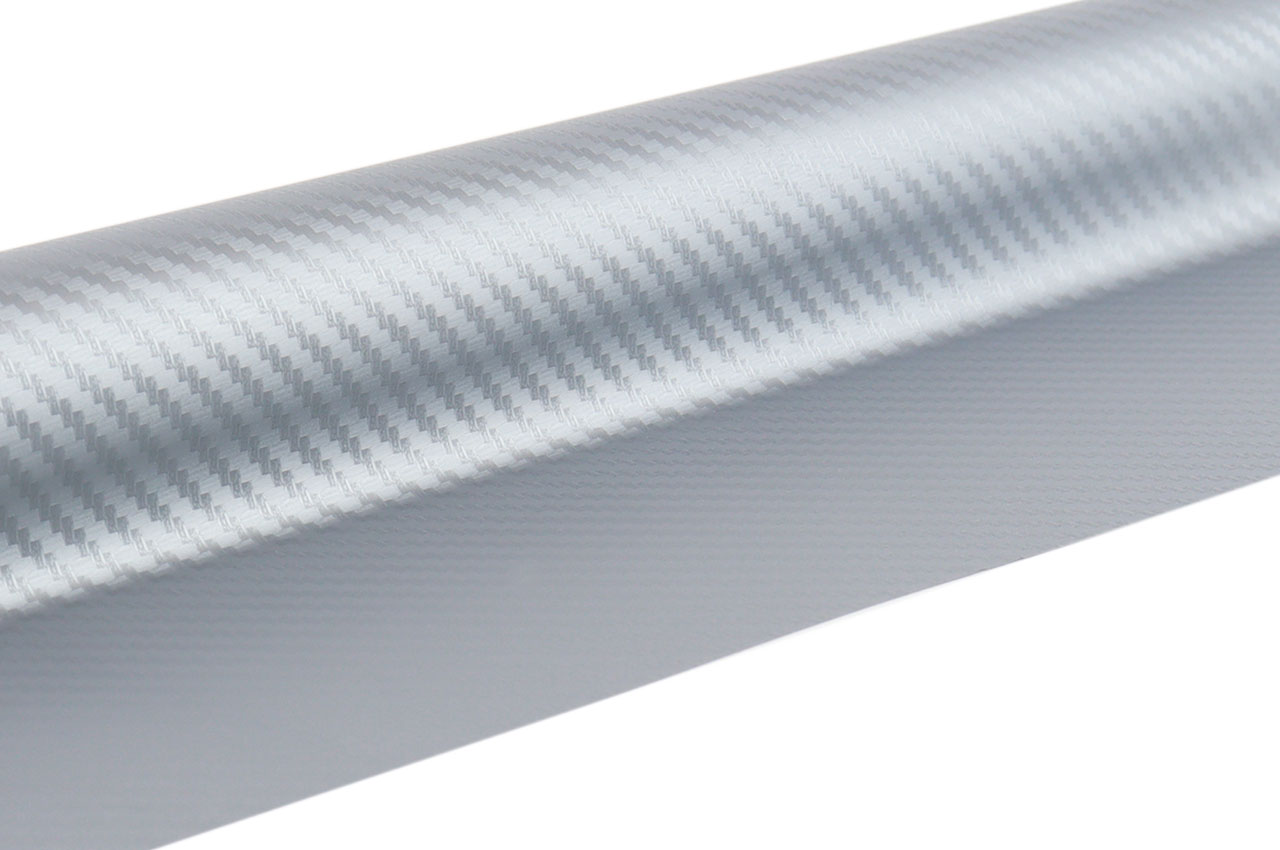 Folia karbonowa carbon 3D srebrna 30cm x 150cm — ujęcie 2