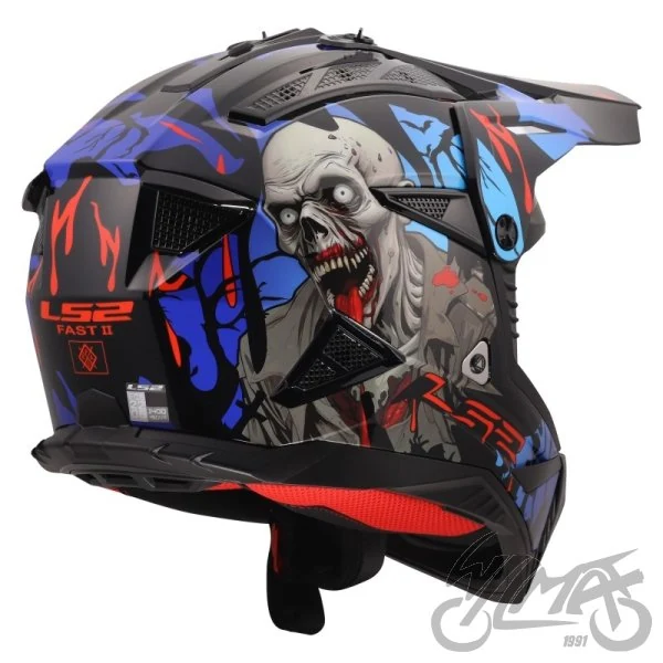 Kask LS2 MX708 fast II zombie II bl. Red Blue — rozmiar S — ujęcie 5