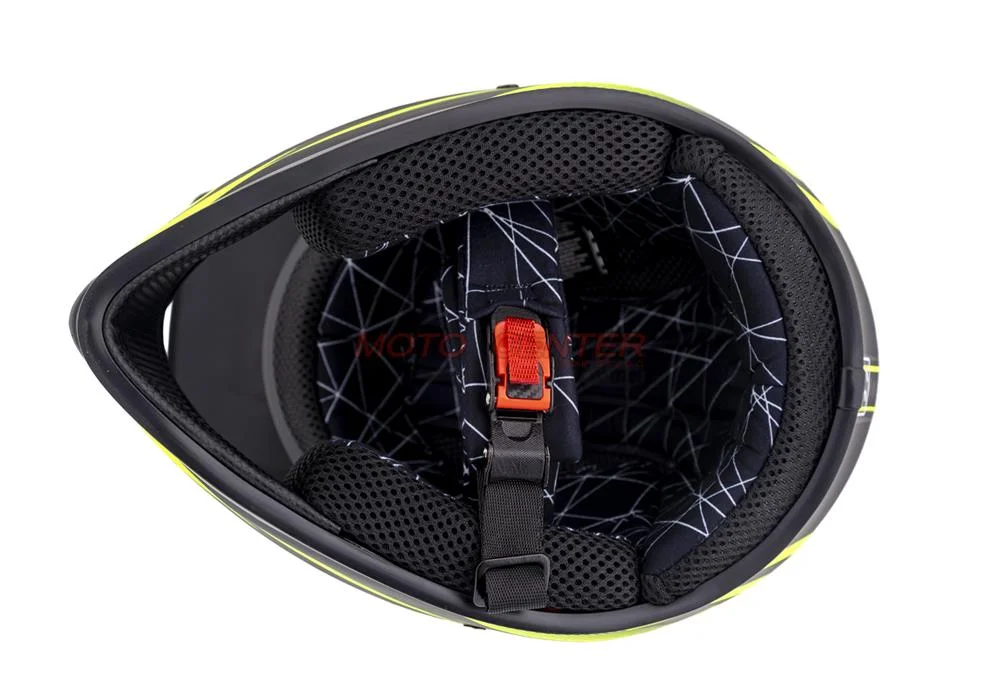 Kask crossowy MPX Dziecięcy WL-801A czarny mat/żółty M — ujęcie 6