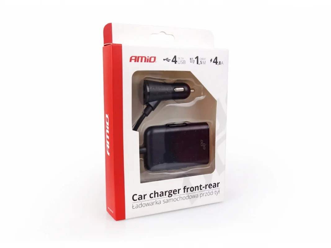 Ładowarka AMIO 12/24V 2xUSB 2.4A + 2xUSB 2.4A — ujęcie 2