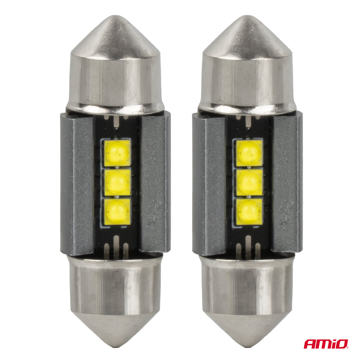 Żarówki LED CANBUS C5W C10W 31 mm 2525 3SMD białe 12 V 24 V — ujęcie 2