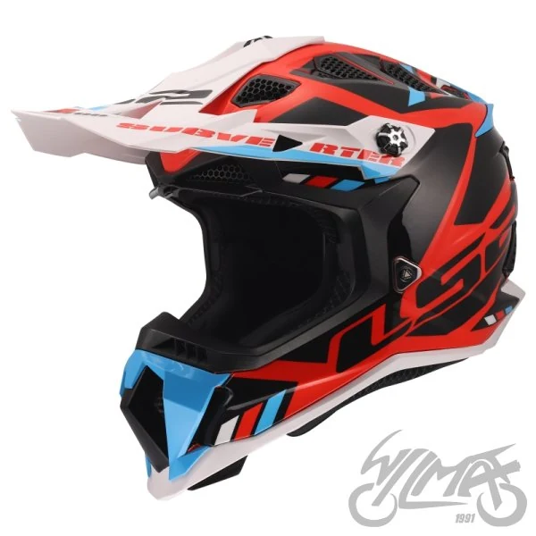 Kask crossowy LS2 MX700 Subverter Evo II Stomp White Blue Red — S — ujęcie 1