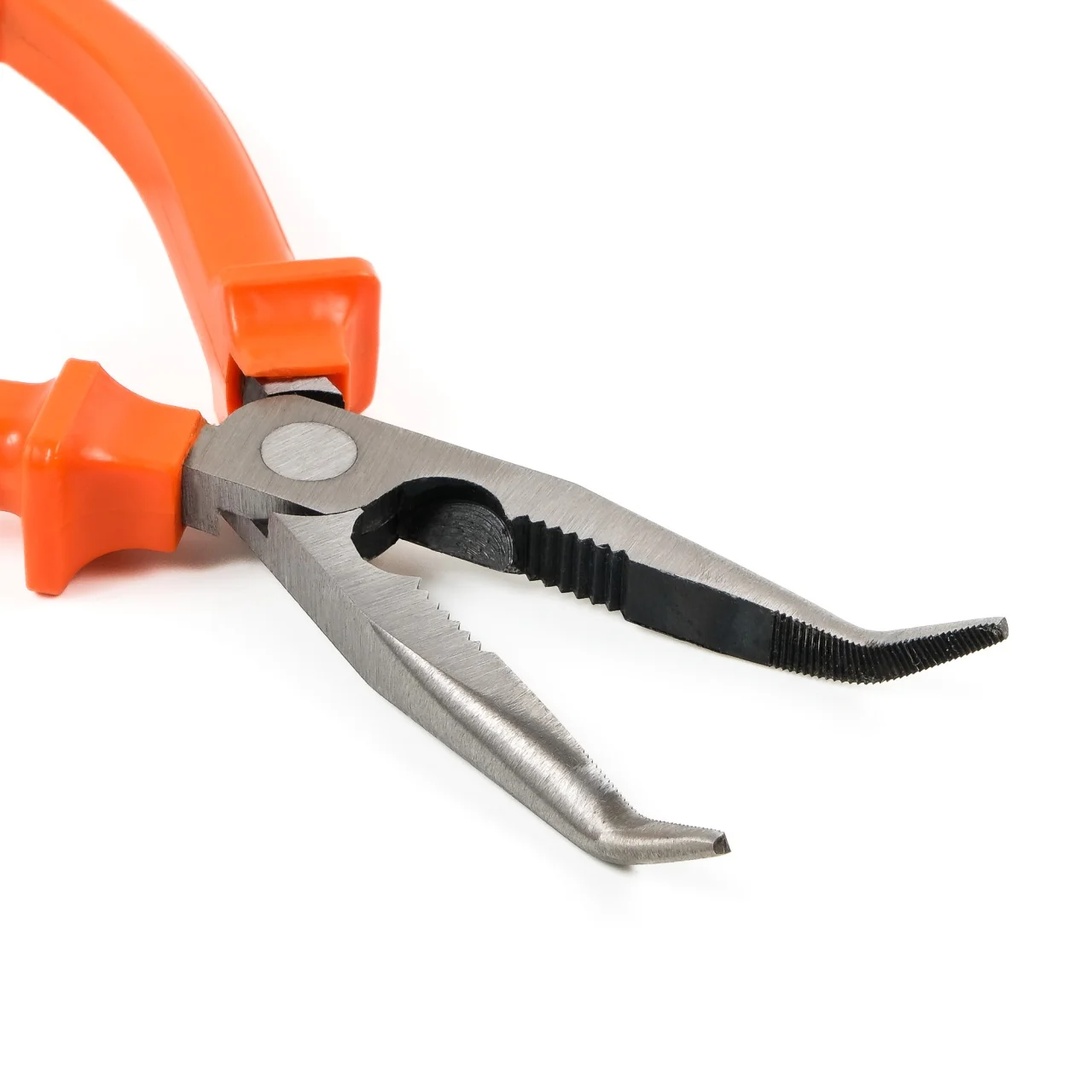 Szczypce wydłużone wygięte uchwyty plastikowe Cr-V 160 mm