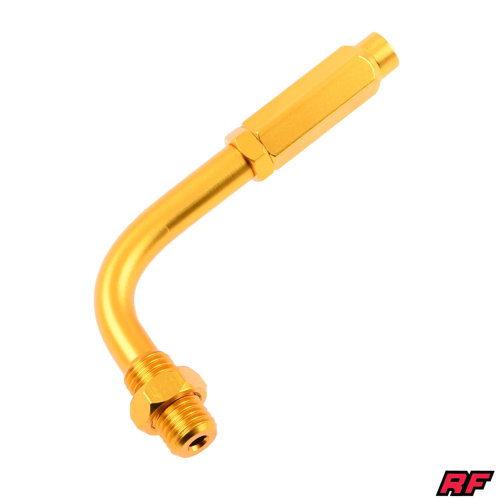Napinacz linki M10 aluminium wygięty 90ST złoty Racing Force — ujęcie 1