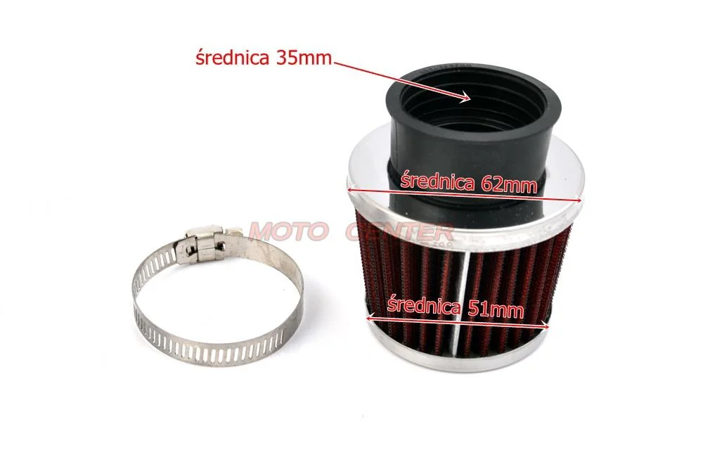 Filtr powietrza stożkowy 35 mm (króciec prosty) — ujęcie 2
