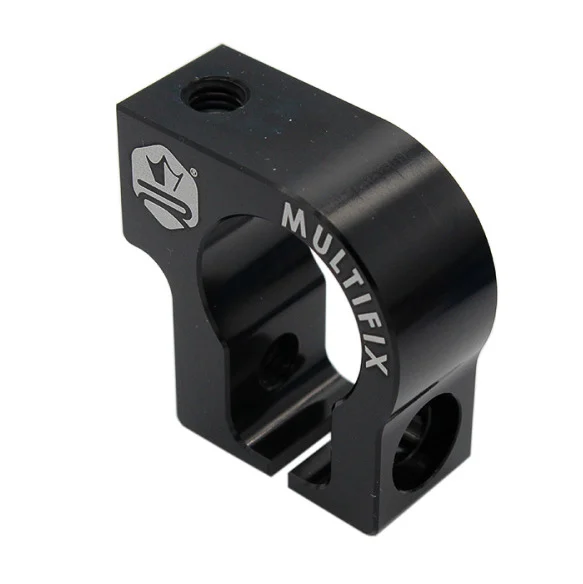 Obejma mocowania wydechu multifix KRM Pro Ride CNC czarna