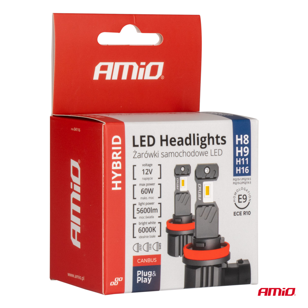 Żarówki samochodowe LED seria HYBRID H8 H9 H11 H16 6000K Canbus 60 W — ujęcie 5
