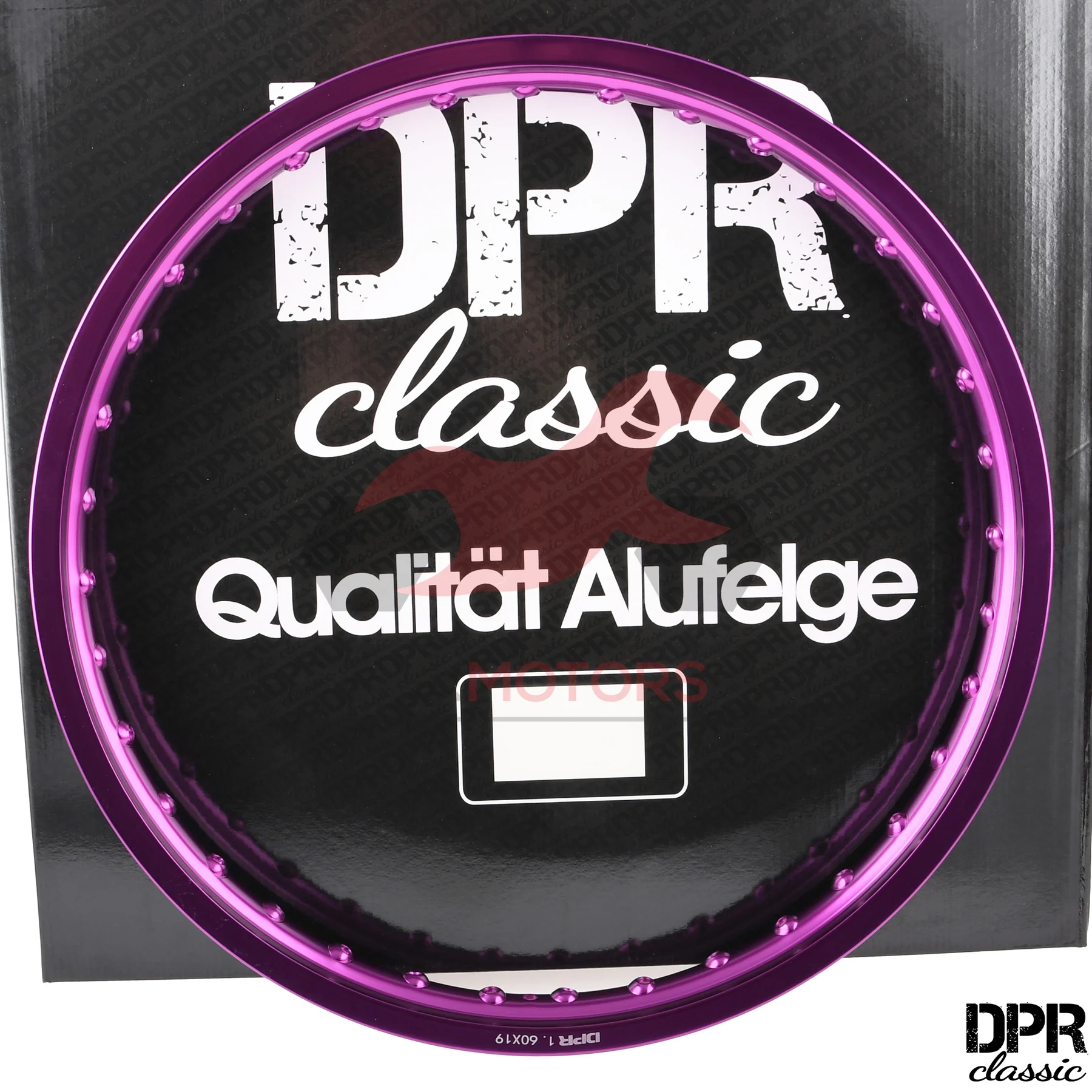 Obręcz koła 1,60 × 19 aluminiowa fioletowa DPR Classic — ujęcie 1
