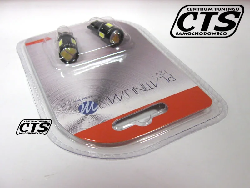 Żarówka W5W T10 12V SMD5630 6xLED CANBUS biała +soczewka 2sz — ujęcie 3