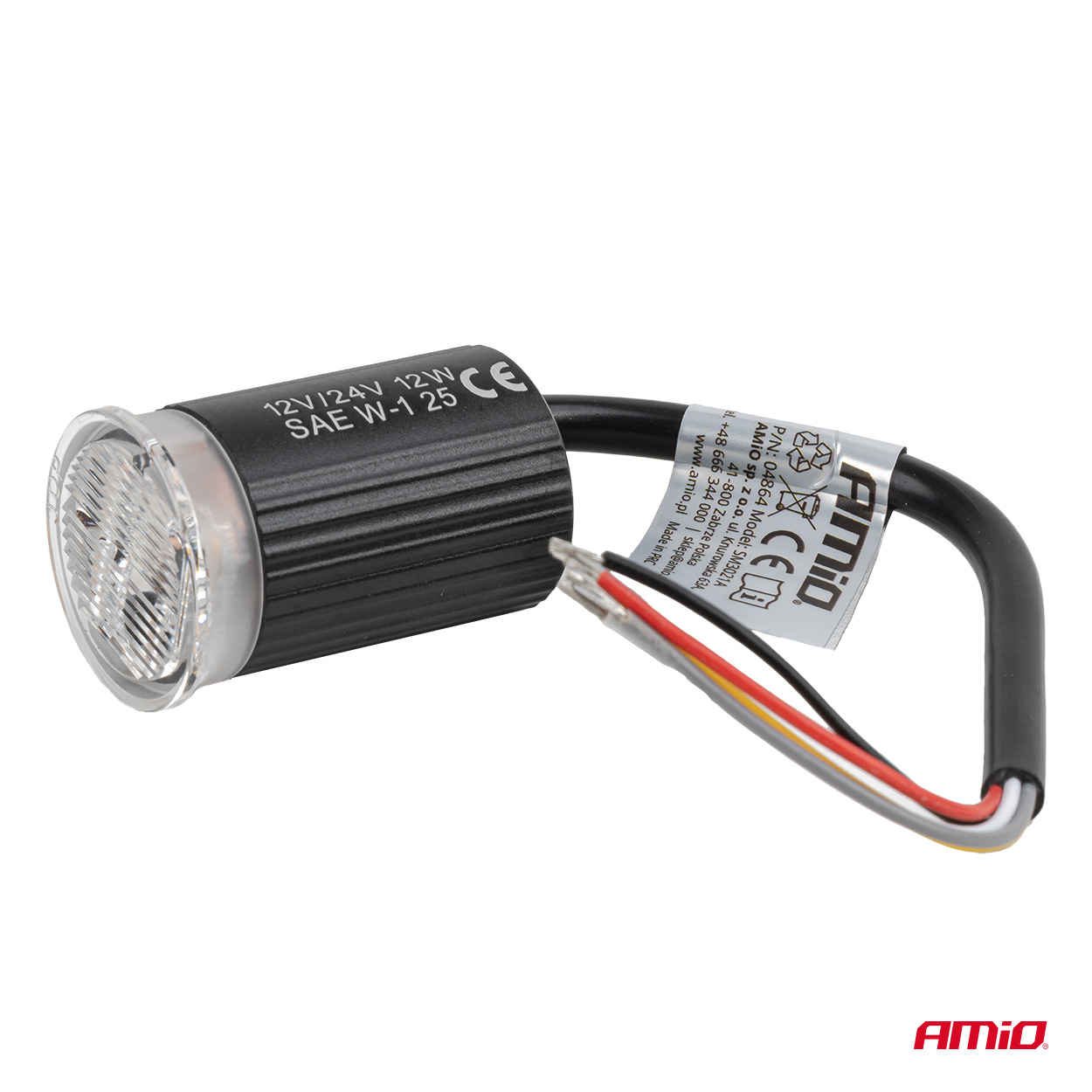 Lampa ostrzegawcza okrągła pomarańczowa LED R65 12 V 24 V 12 W — ujęcie 4