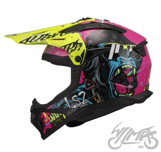 Kask LS2 MX708 Fast II gorilla bl/lin h-v yel M — ujęcie 2