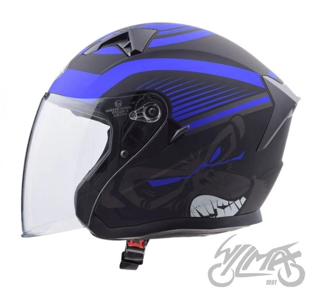 Kask otwarty Awina JK528, czarno nieb. mat — rozmiar M — ujęcie 2