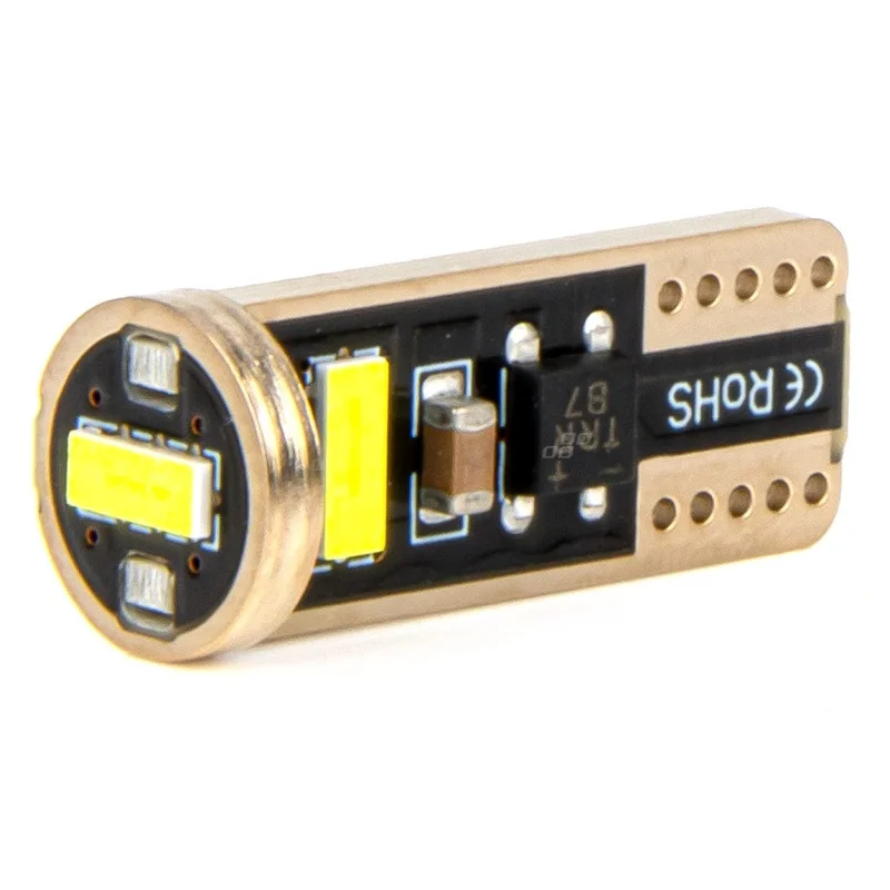 Żarówka W5W T10e 12V/24V 3xLED SMD2055 CANBUS biała AMIO (2szt.) — ujęcie 2