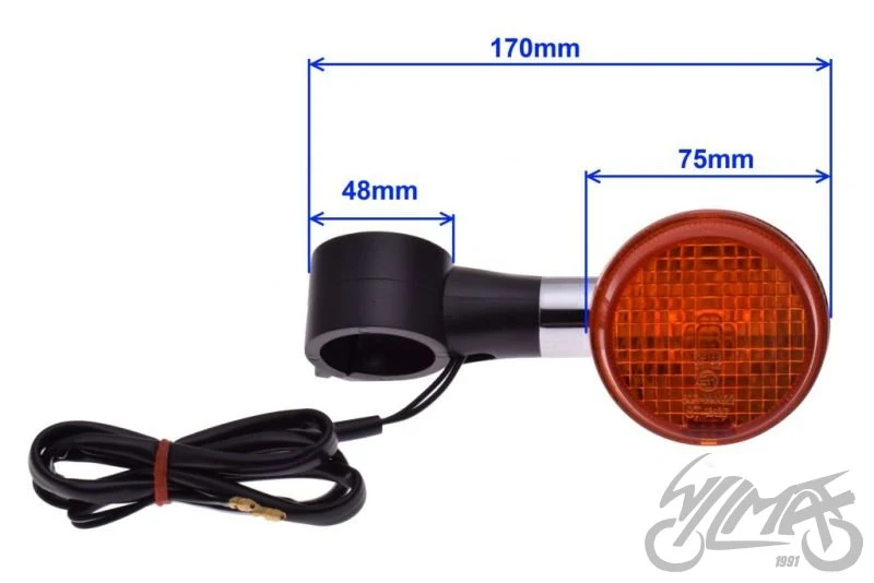 Kierunkowskazy do Hondy VT600 na opasce, chrom, BA15S 12 V — para — ujęcie 2
