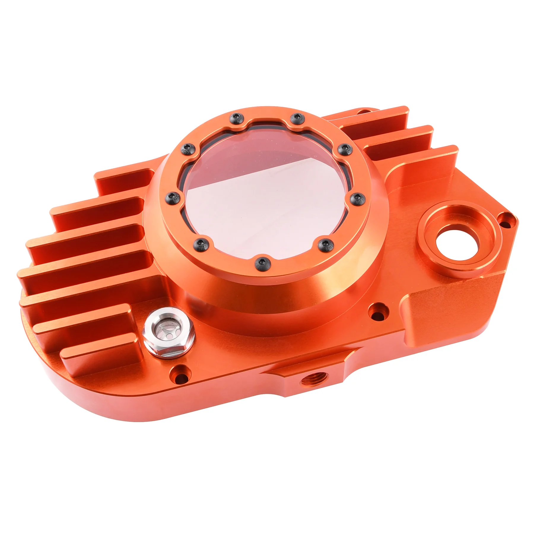 Pokrywa silnika Simson S51 SR50 lewa aluminium CNC clear pomarańczowa + śruby DPR Performance — ujęcie 6