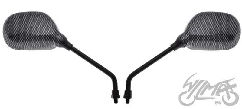 Lusterka owalne MP101-L, wzór carbon — M10 × 1,25, para