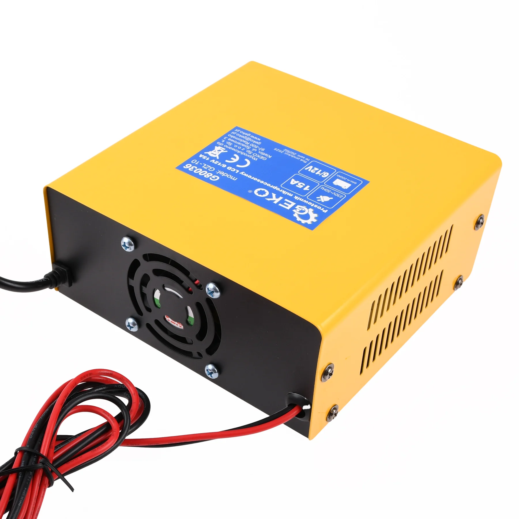 Ładowarka akumulatorów / prostownik mikroprocesorowy LCD 6/12 V 15A — ujęcie 3