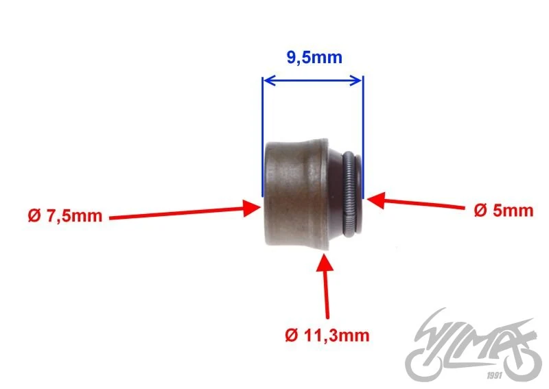 Uszczelniacz zaworowy do Piaggio zip 50 4T 4.5 mm — ujęcie 2