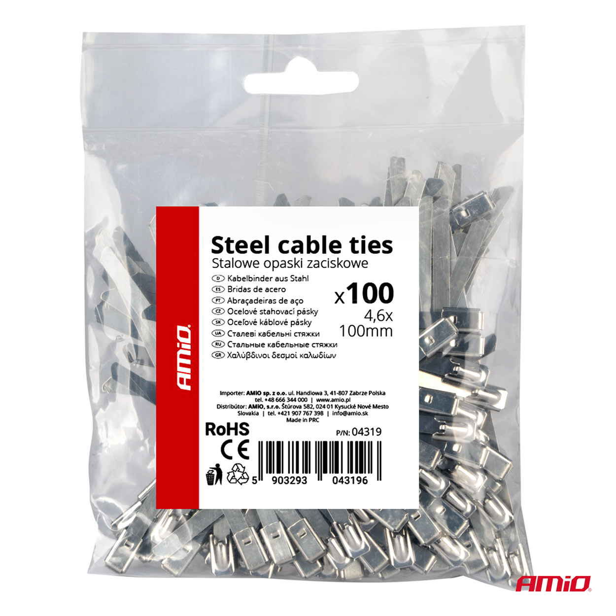 Opaski zaciskowe metalowe ze stali nierdzewnej 4.6x100mm 100 szt. — ujęcie 4