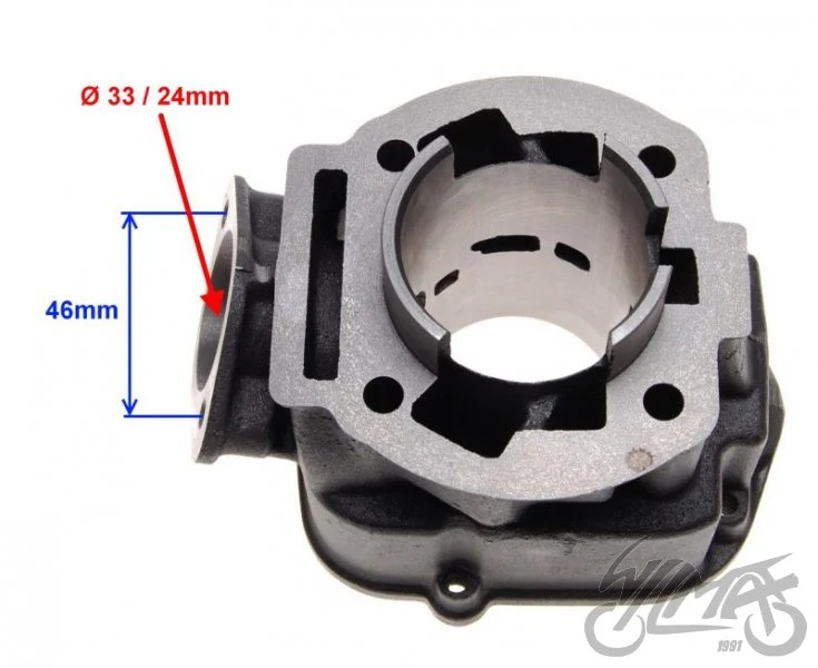 Cylinder 70 cm³ do Derbi / Aprilia D50B0 EURO 2 — AY3210 — ujęcie 3