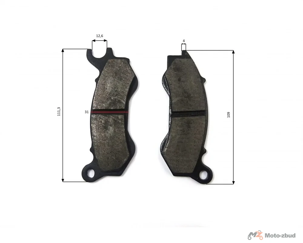 Junak M14/M11 Cafe/M11/M16 125 cm³ klocki hamulca hydraulicznego przód kpl. "cbs" (Euro IV) (zacisk prawy)