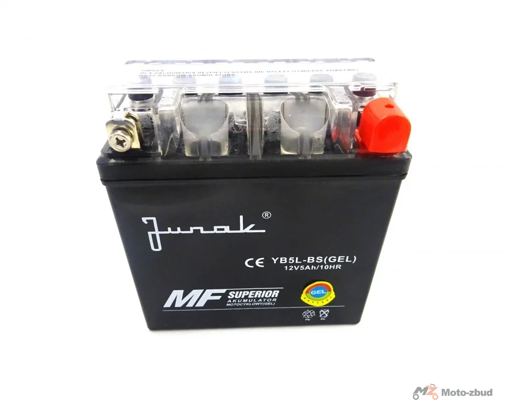 Akumulator Junak 12 V/5 Ah YB5L-BS (GEL) żelowy (-+) (wys.x szer.x dł.) (129*60*119) (spakowane po 10 sztuk) (nr rej.E0011444BW) — ujęcie 2