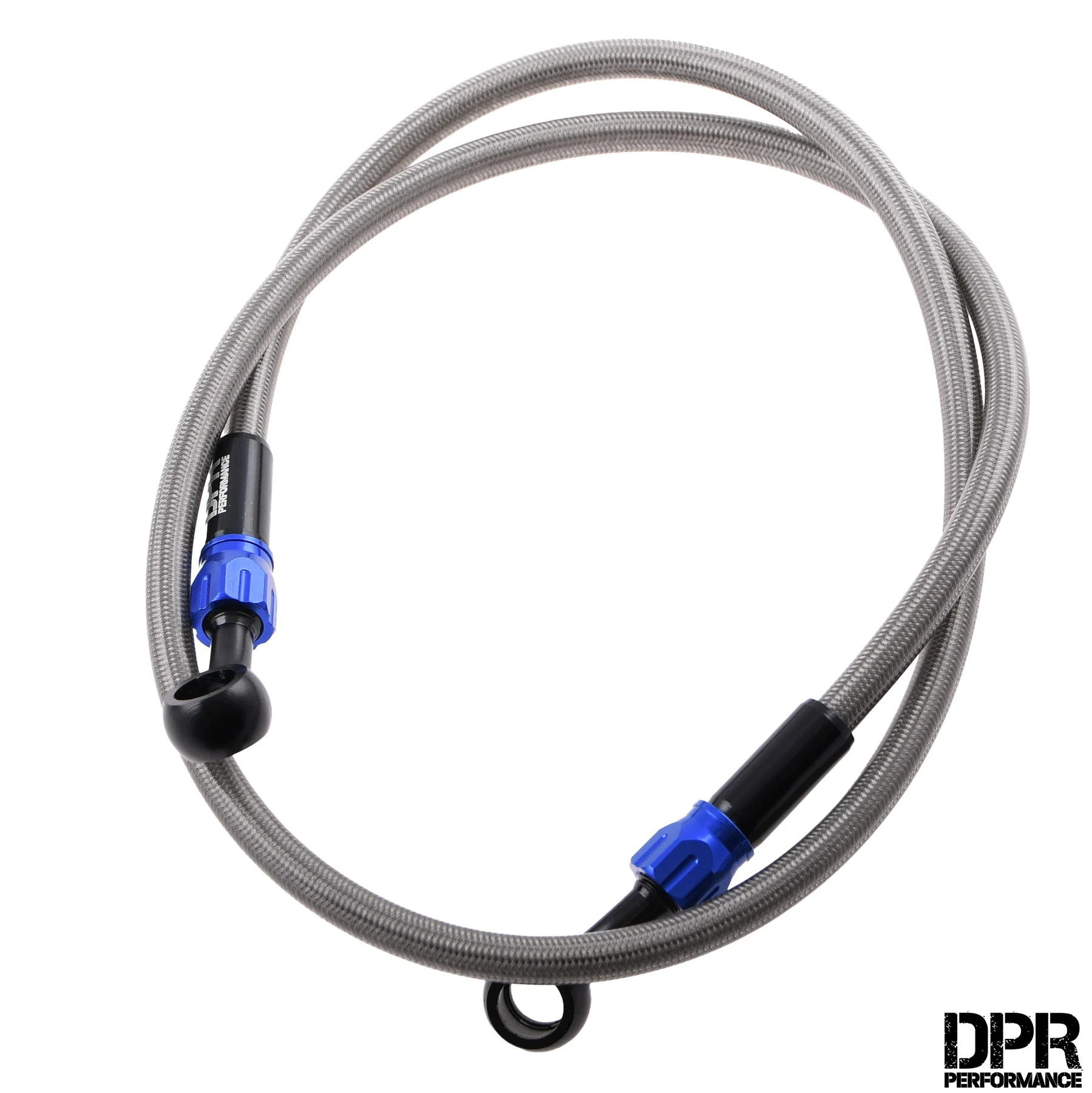 Przewód hamulcowy w oplocie 90 cm srebrno niebieski V2 DPR Performance — ujęcie 2