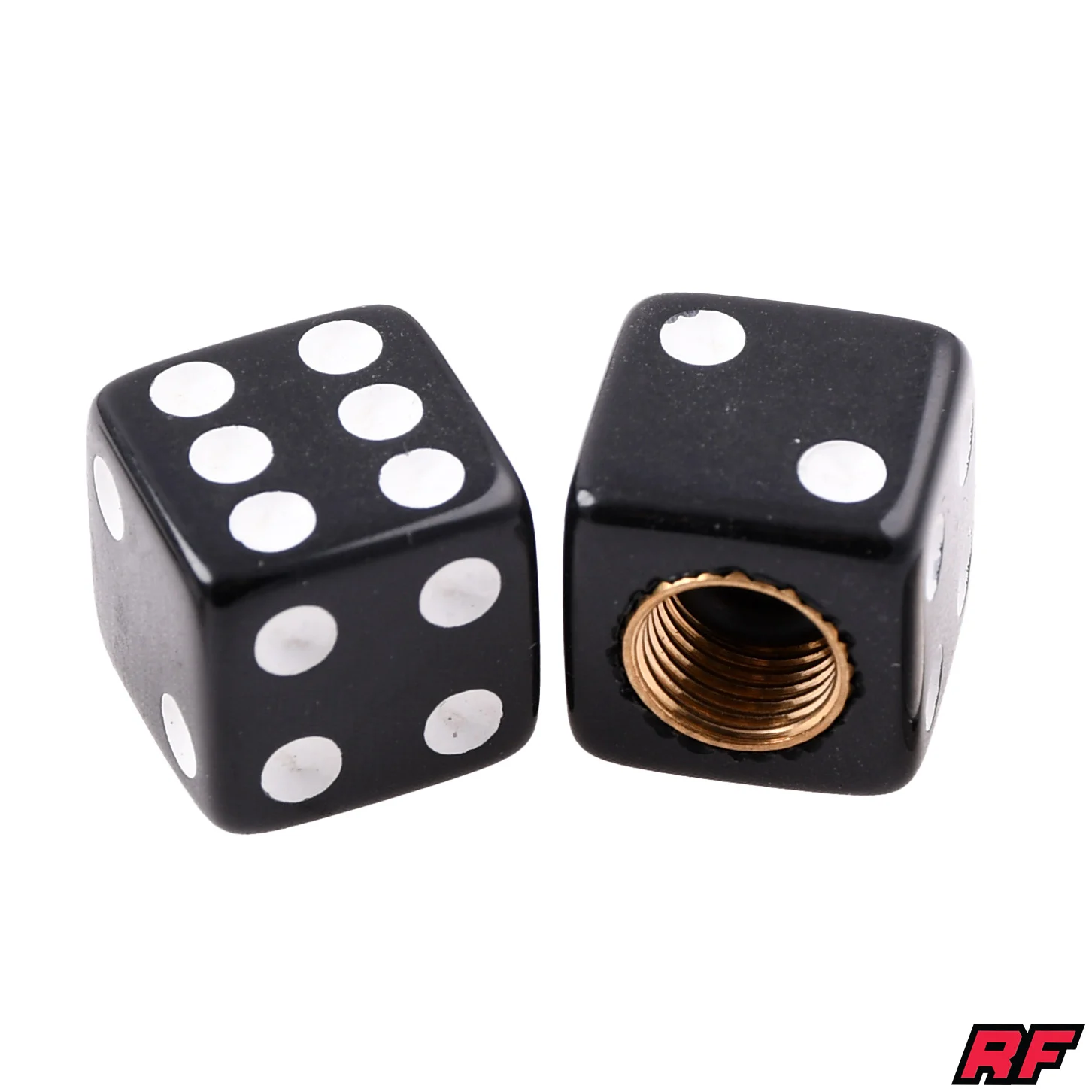 Nakrętka wentyla Racing Force dice V3 czarna 2szt — ujęcie 1