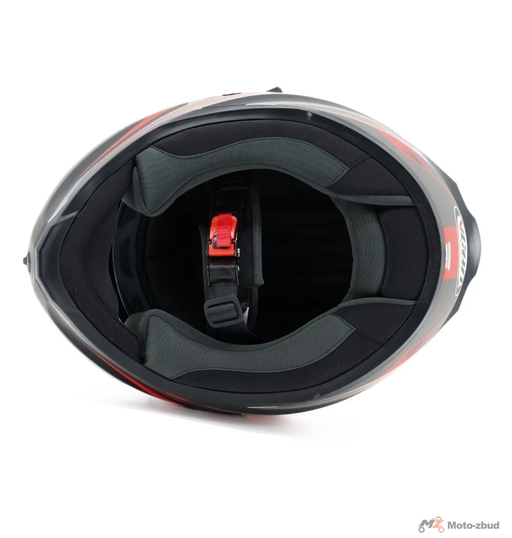 Kask VCAN model H128 gravity red integralny z blendą czarny mat grafitowo- czerwony S — ujęcie 7