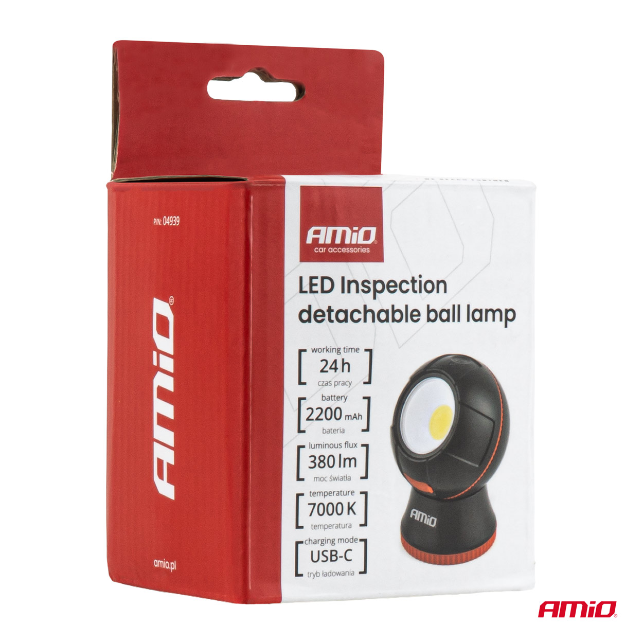 Lampa inspekcyjna kulista odpinana LED 4 W COB, 2200 mAh — ujęcie 8
